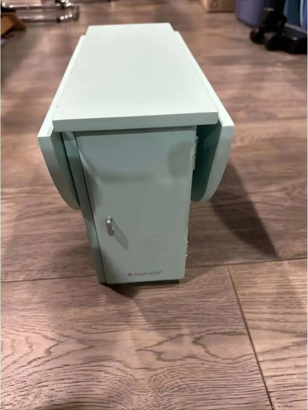 Retired 2010 American Girl doll sized baking table in light blue finish